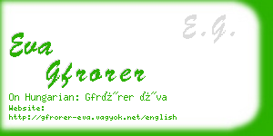 eva gfrorer business card